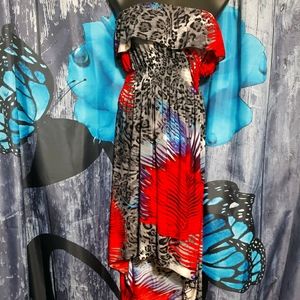 Ruffled hi/lo maxi dress L/XL